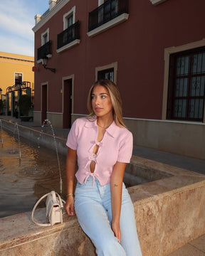 Blusa Tricô Manga Curta Modern Elodie