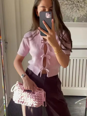 Blusa Tricô Manga Curta Modern Elodie